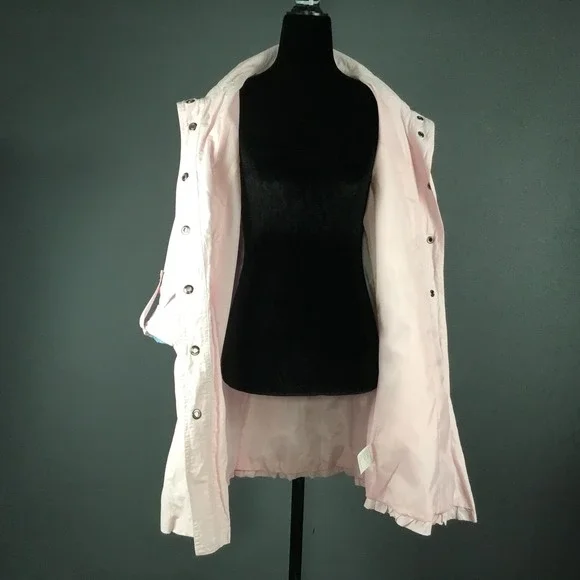 Tribal Jacket Womens 6 Pink Snap Front Roll Tab Sleeves Ruffle Pockets - Picture 3 of 13